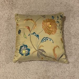ETHAN ALLEN Custom Silk Embroidered floral pillow